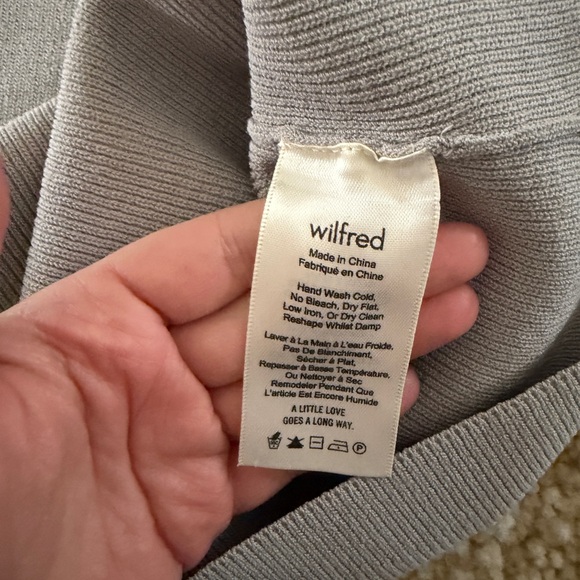 Aritzia Wilfred Soft Gray Knit Off the Shoulder Top - Picture 9 of 10